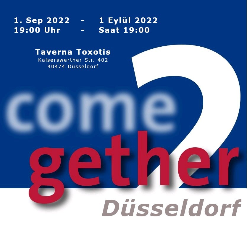 Ein Werbebanner für come2gether in Düsseldorf